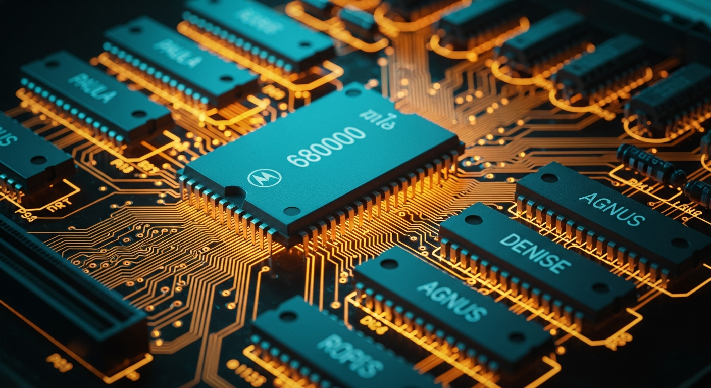 Especificaciones técnicas del Amiga 500: Motorola 68000, RAM y chips gráficos