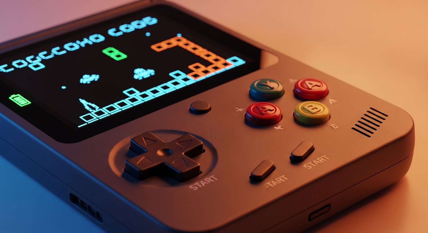 Pantalla LCD de Evercade mostrando batería de 2000 mAh con autonomía de 4-5 horas.